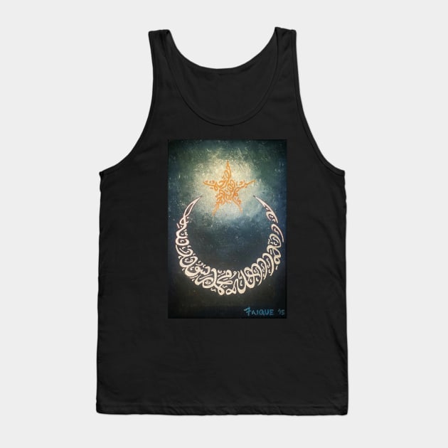 Moon and Star - Kalimah Tayyibah - Laillahaillah Tank Top by Fitra Design